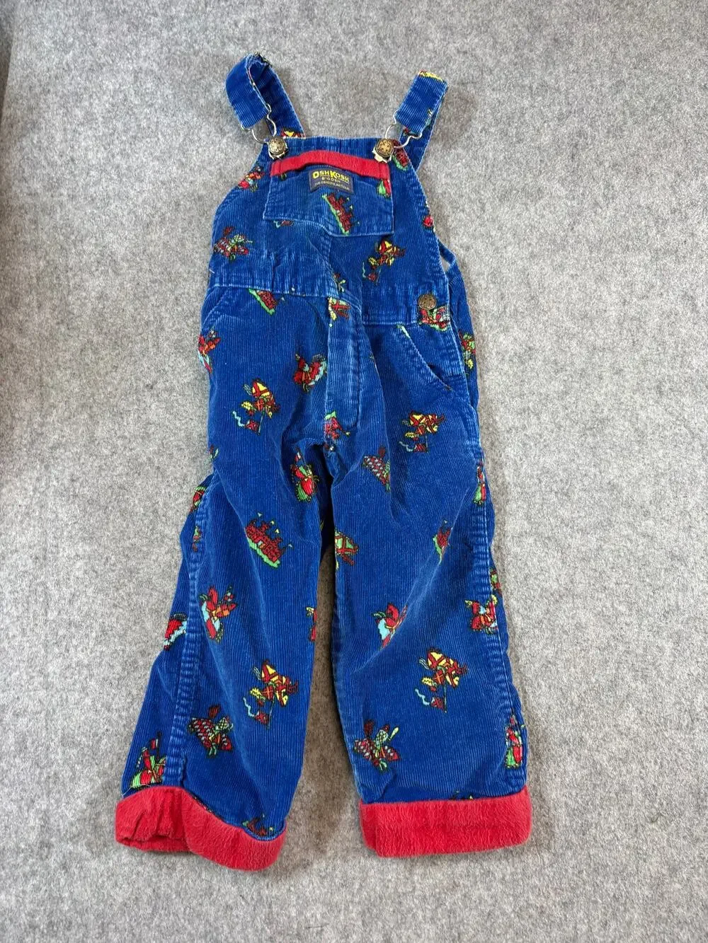 Vintage 80s OshKosh B'gosh Corduroy Overalls Pants Kids 3T Cute Cotton AOP USA